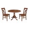 International Concepts 42 in. Dual Drop Leaf Table with 2 Cross Back Dining Chairs - 3 Piece Dining Set K581-42DP-C-14P - alternate 1
